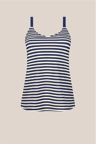Casoria Tankini Top - Navy/Off-White