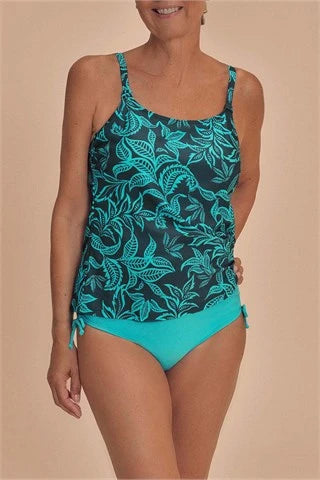 Salerno Tankini Top - Deep Emerald/Light Jade