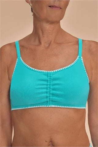 Salerno Wire-Free Bikini Top - Light Jade/White