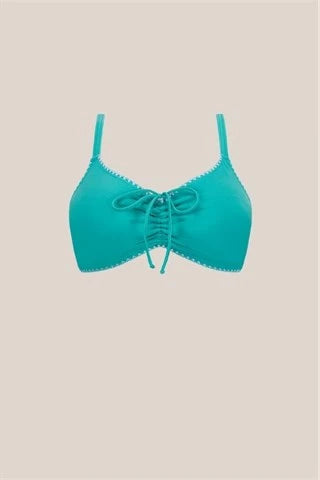 Salerno Wire-Free Bikini Top - Light Jade/White