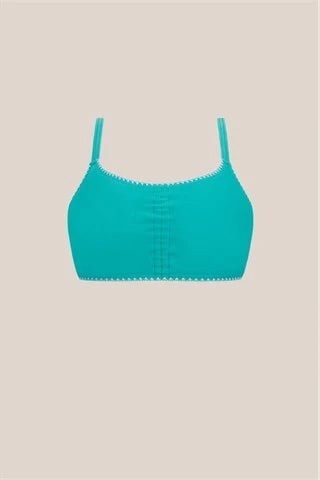 Salerno Wire-Free Bikini Top - Light Jade/White
